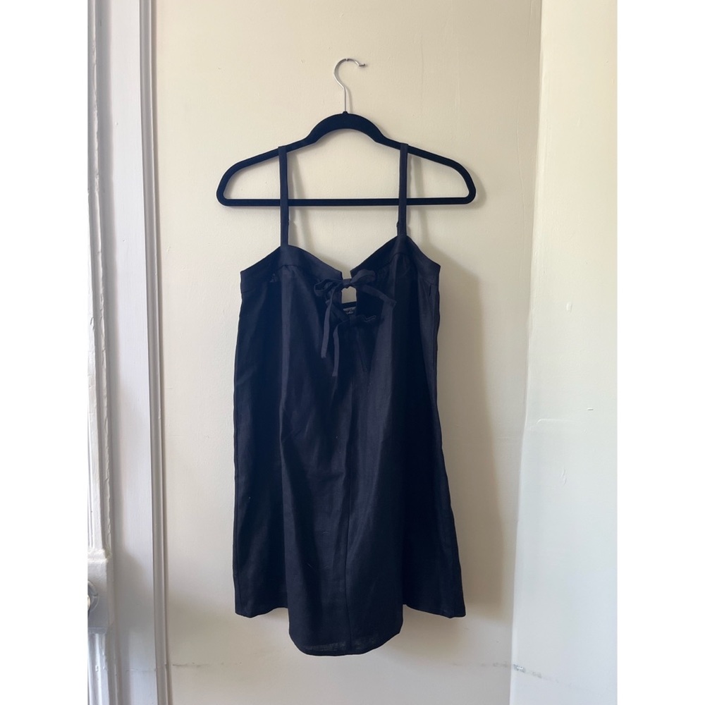 Reformation Winifred Linen Dress, black